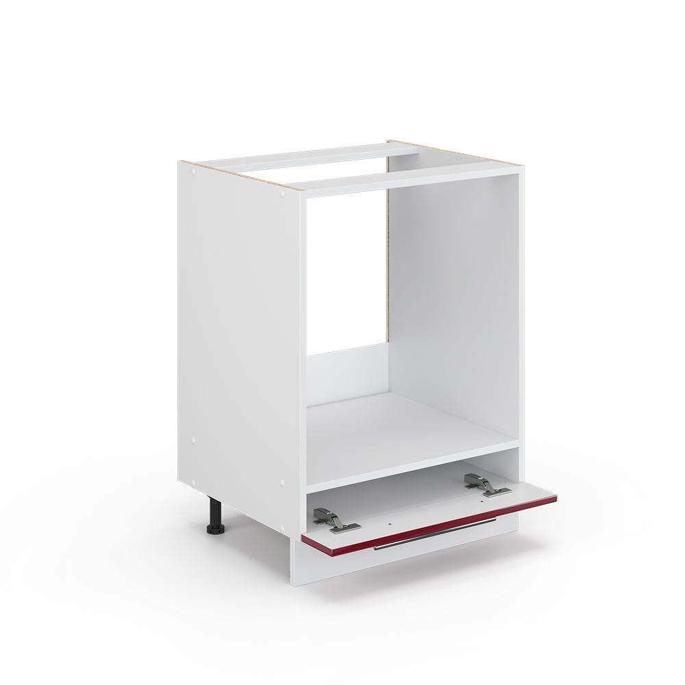 Vicco Meuble pour four Fame-Line, Rouge bordeaux Haute brillance, 60cm sans PT - 4