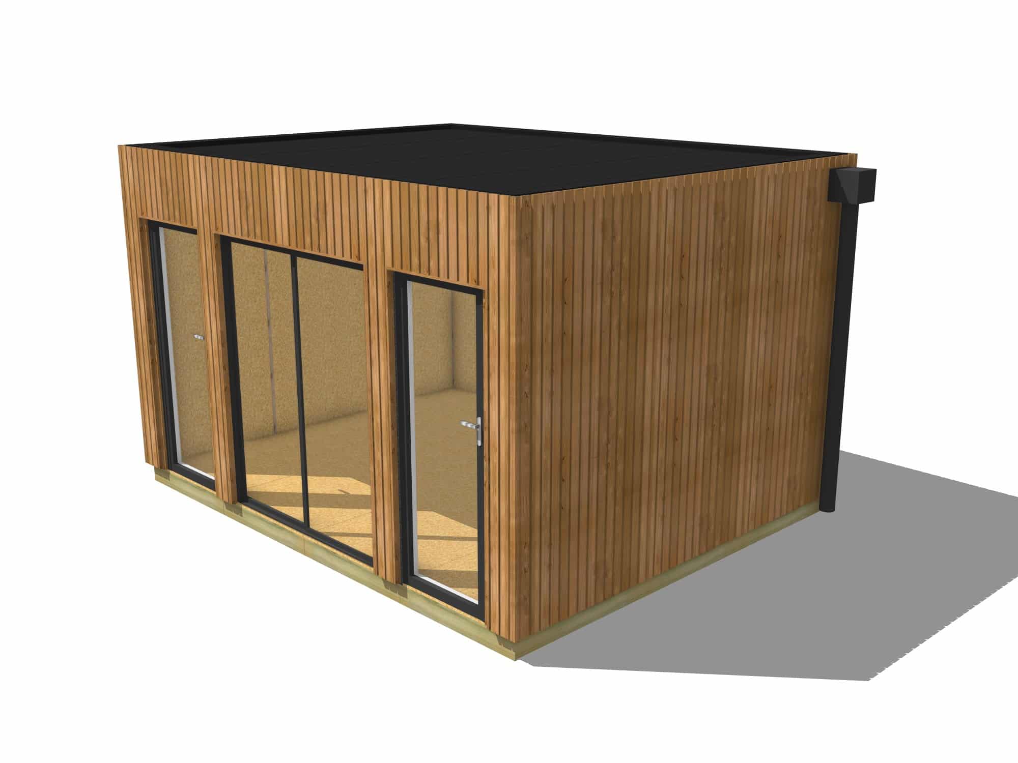 Extension bois traité autoclave en bois 4,4 x 3,5 x 2,7 m avec plancher isolé - 2