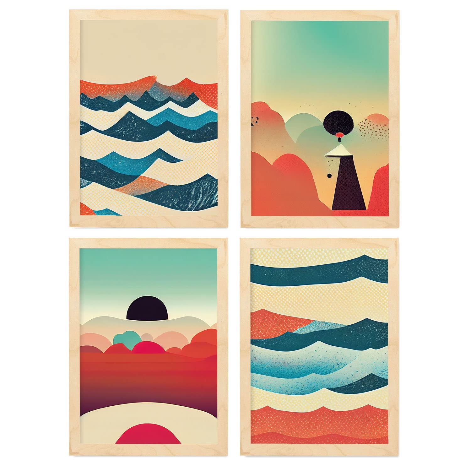 Nacnic Lot De 4 Nuages Affiches Dans Le Style Abstrait Illustrations De nacnic-lot-de-4-nuages-affiches-dans-le-style-abstrait-illustrations-de