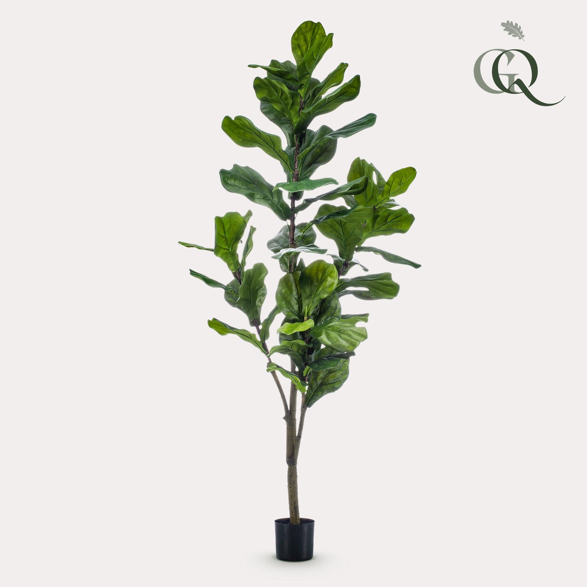Sztuczna roślina Ficus Lyrata 150 cm – Duże realistyczne liście – Dekoracja wnętrz