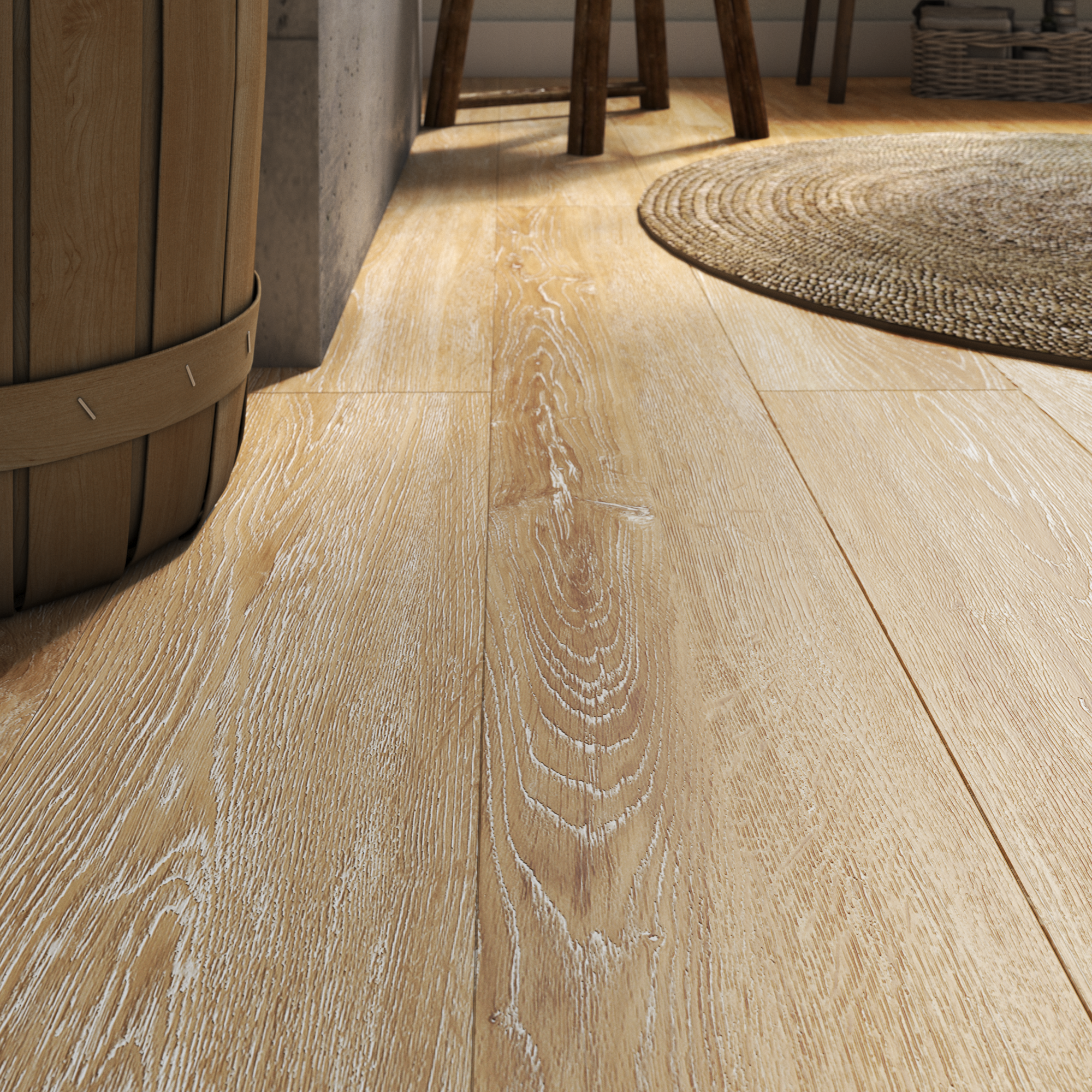 ARTENS - Lames PVC à clipser intenso extrem' XL sous couche intégrée- Effet bois beige naturel - Ep totale 5,5 mm - 1,54 m²/ 7 lames - WHARTON 2 - 5