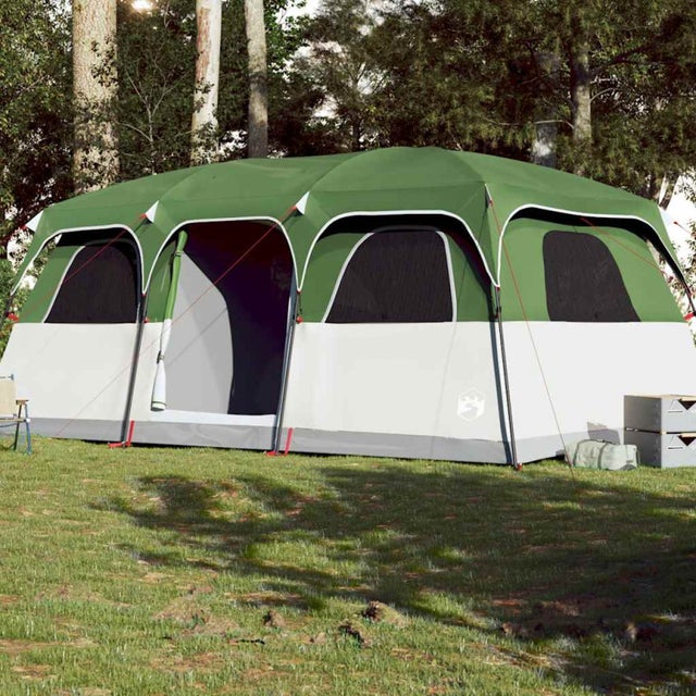 Tenda Familiare a Cabina per 9 Persone Verde Impermeabile - Spazio e Comfort