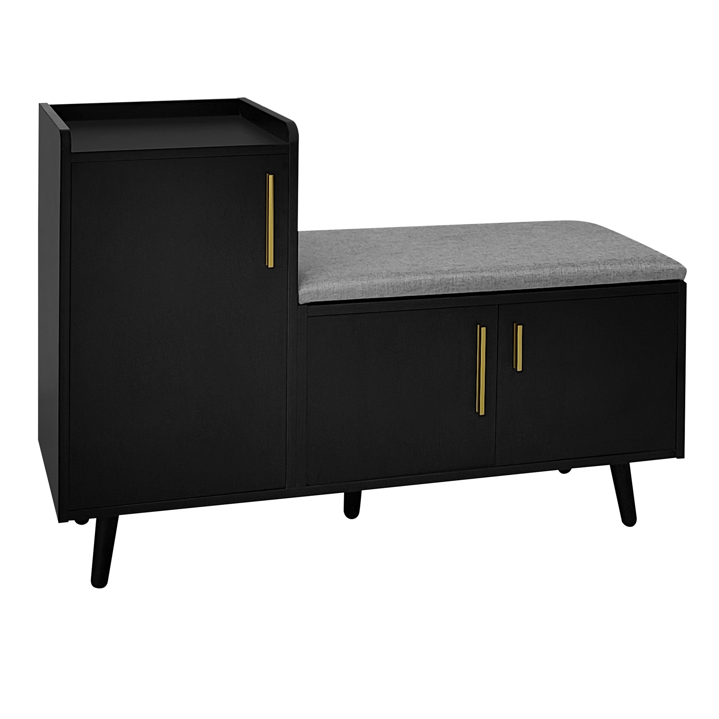 Banc à chaussures 100x34x69 cm 3 portes assise métal entrée salon - 8