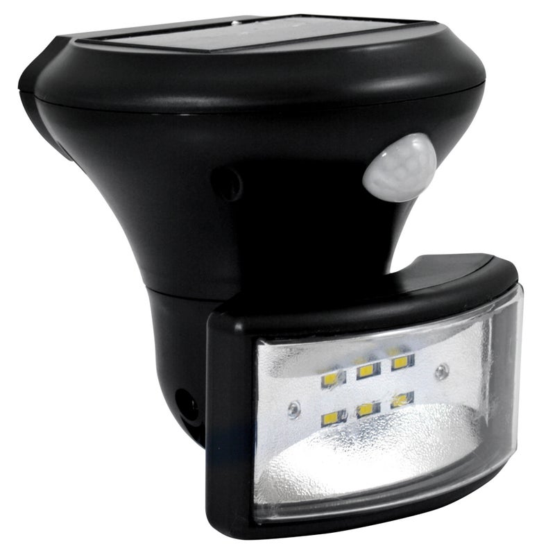 Kinkiet solarny z czujnikiem ruchu PIR LED 5W Zimna biel 500lm czarny wym:13x13,5x13,5cm IP44 Polux