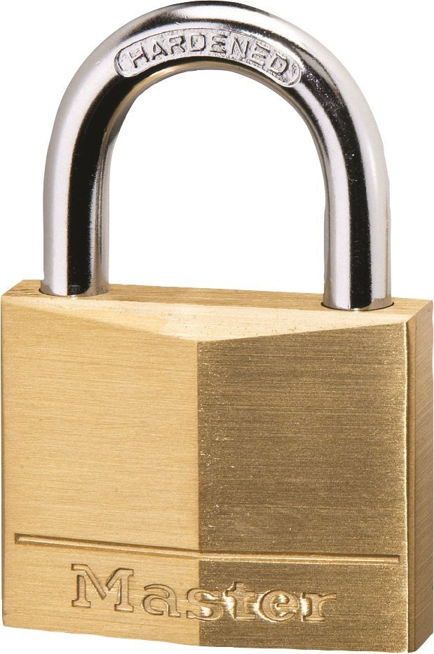 Kłódka Master Lock 140EURD mosiądz masywny z hartowaną stalową pałąkiem