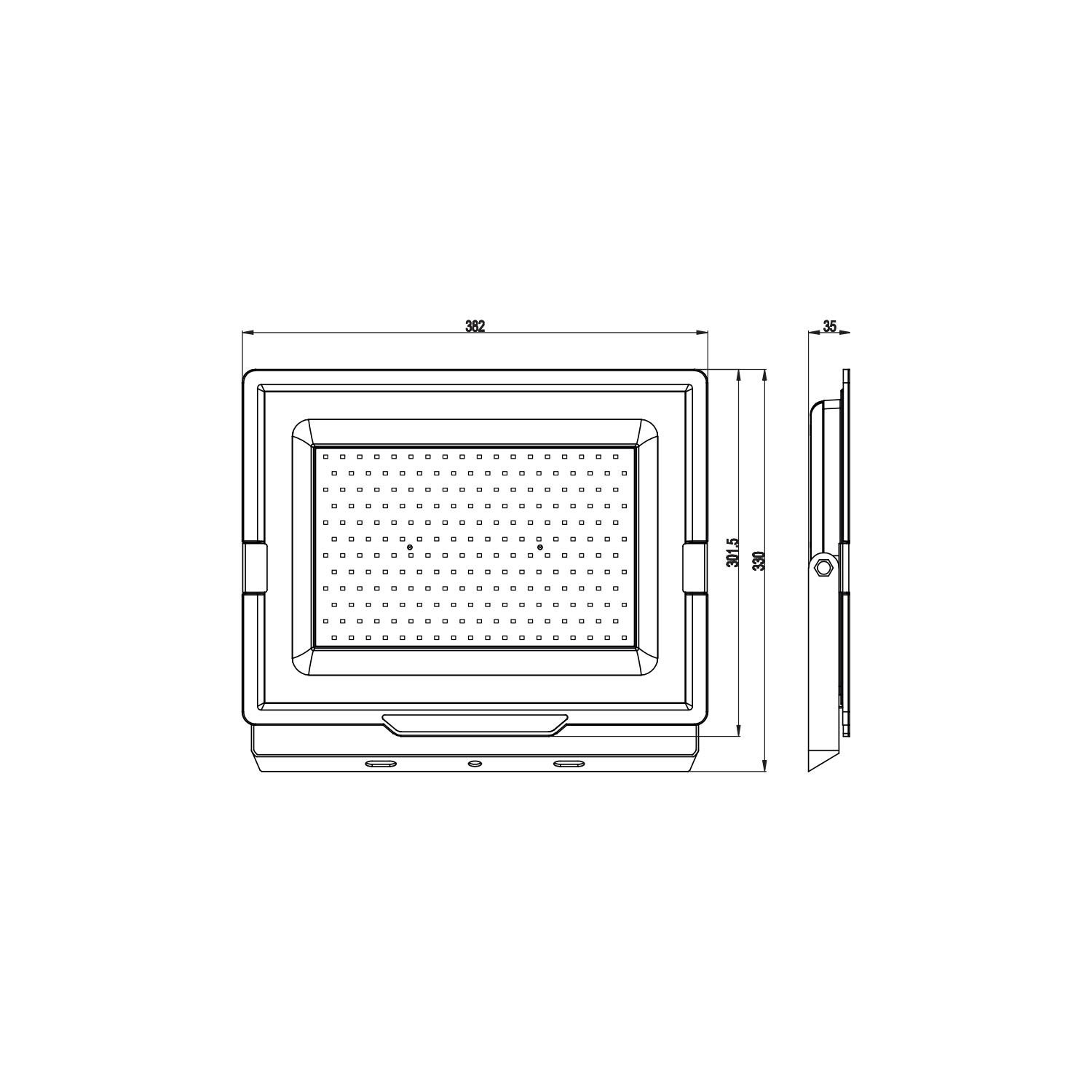 PADLIGHT POWER, projecteur LED SMD 200W IP65 noir 6500K - 4