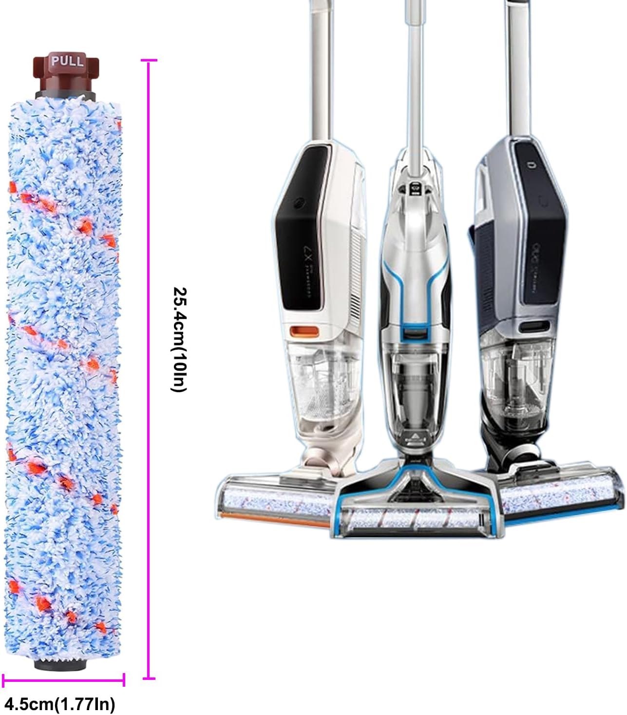 Rodillo De Cepillo Accesorio Compatible Con 1 Rodillo De Cepillo Multisuperficie, 1 Filtro De Repuesto, Cepillo Milti-surface Para Bissell CrossWave 1866 17132 2225N 2582N Aspiradora Húmeda/seca