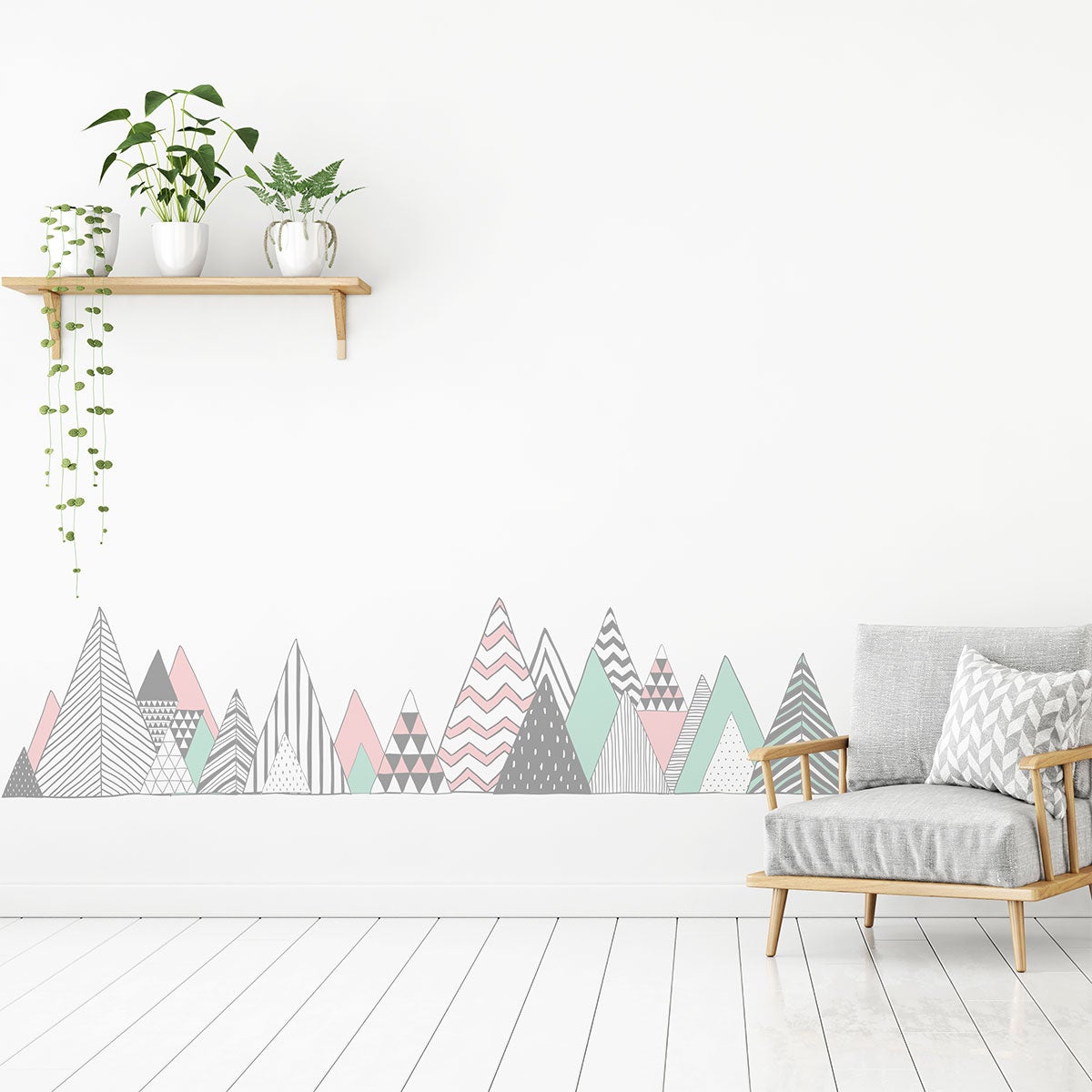 Adesivo montagna scandinavo virunga - Sticker adesivo - adesivi murali - 60x90cm - 5