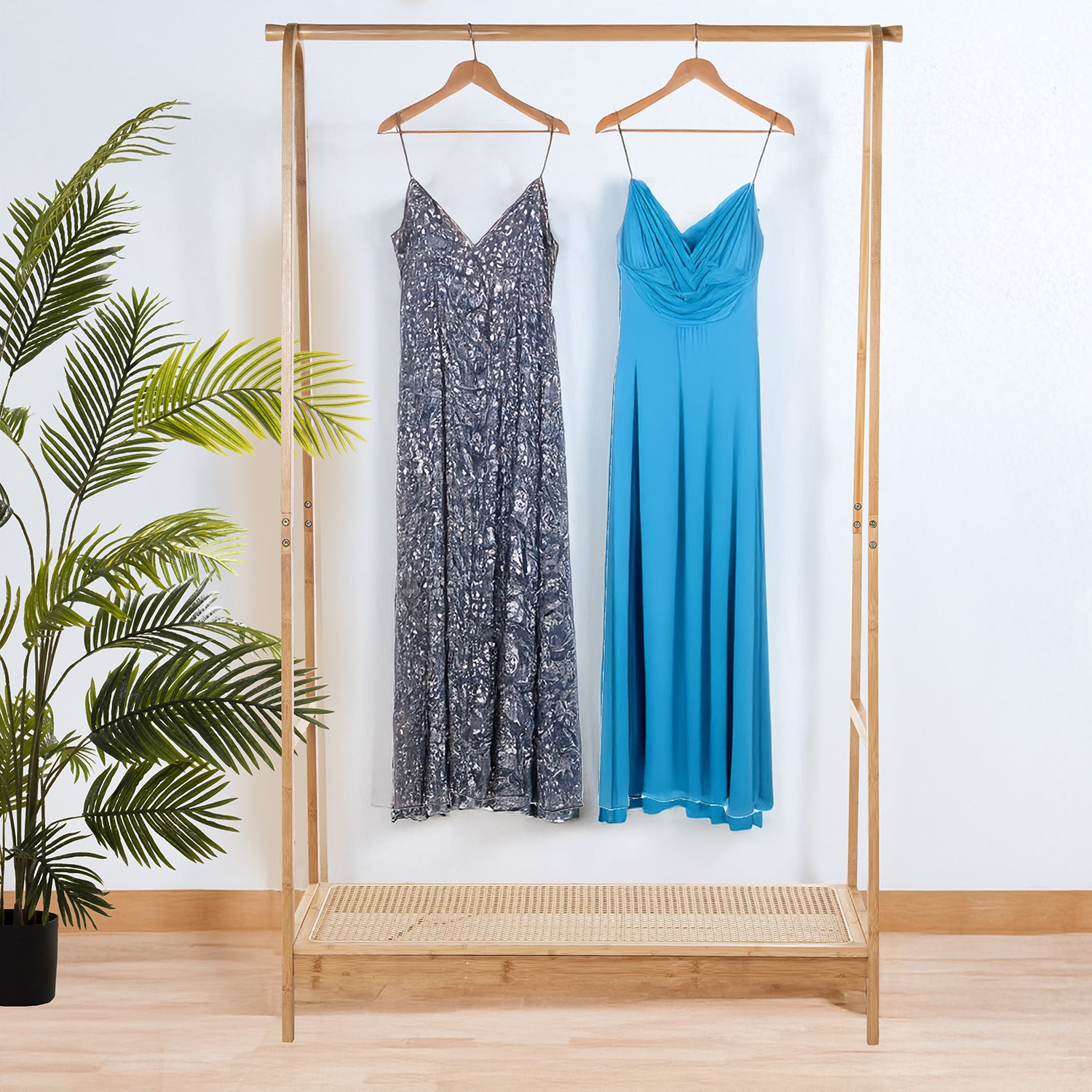 Porte-vêtements en bambou naturel - 7
