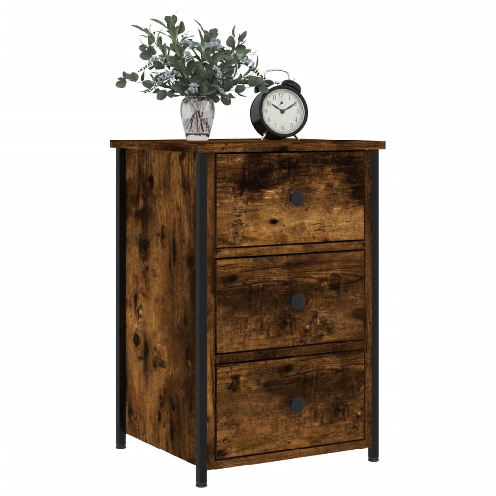 Lot de 2 Tables de chevet，Table d'appoint, Table de nuit pour Salon Chambre chêne fumé 40x36x60 cm bois d’ingénierie790308 - 3