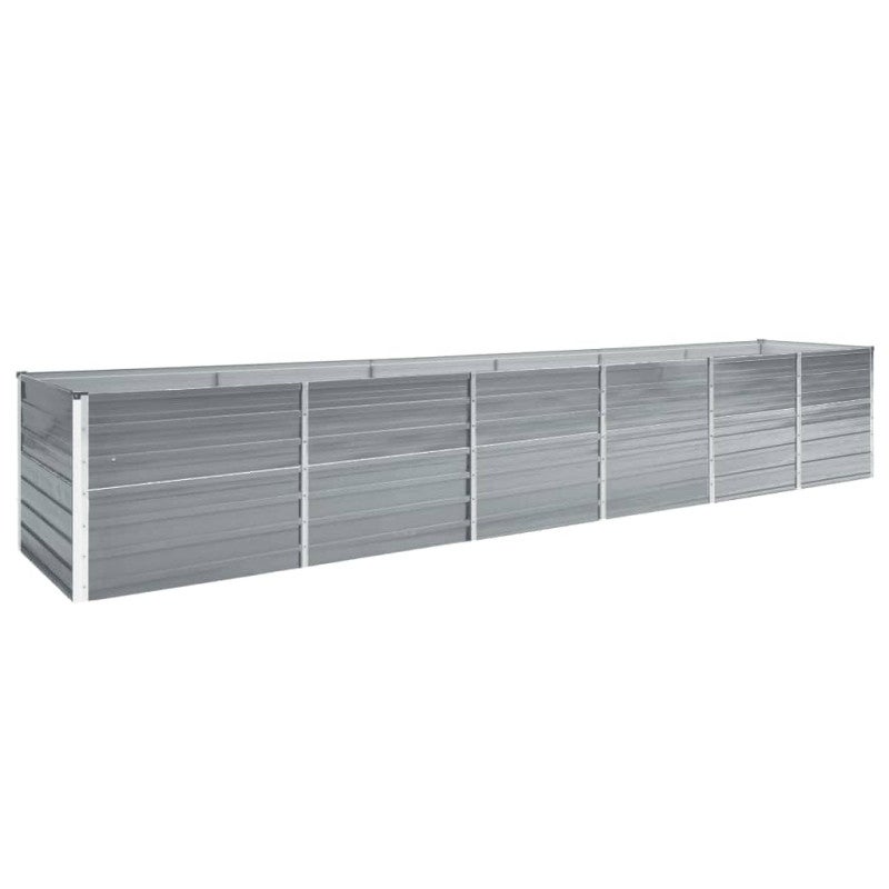 Lit Surélevé De Jardin JUNZAI 100x40x45 Cm - Acier Galvanisé Gris - Jardinière Extérieur