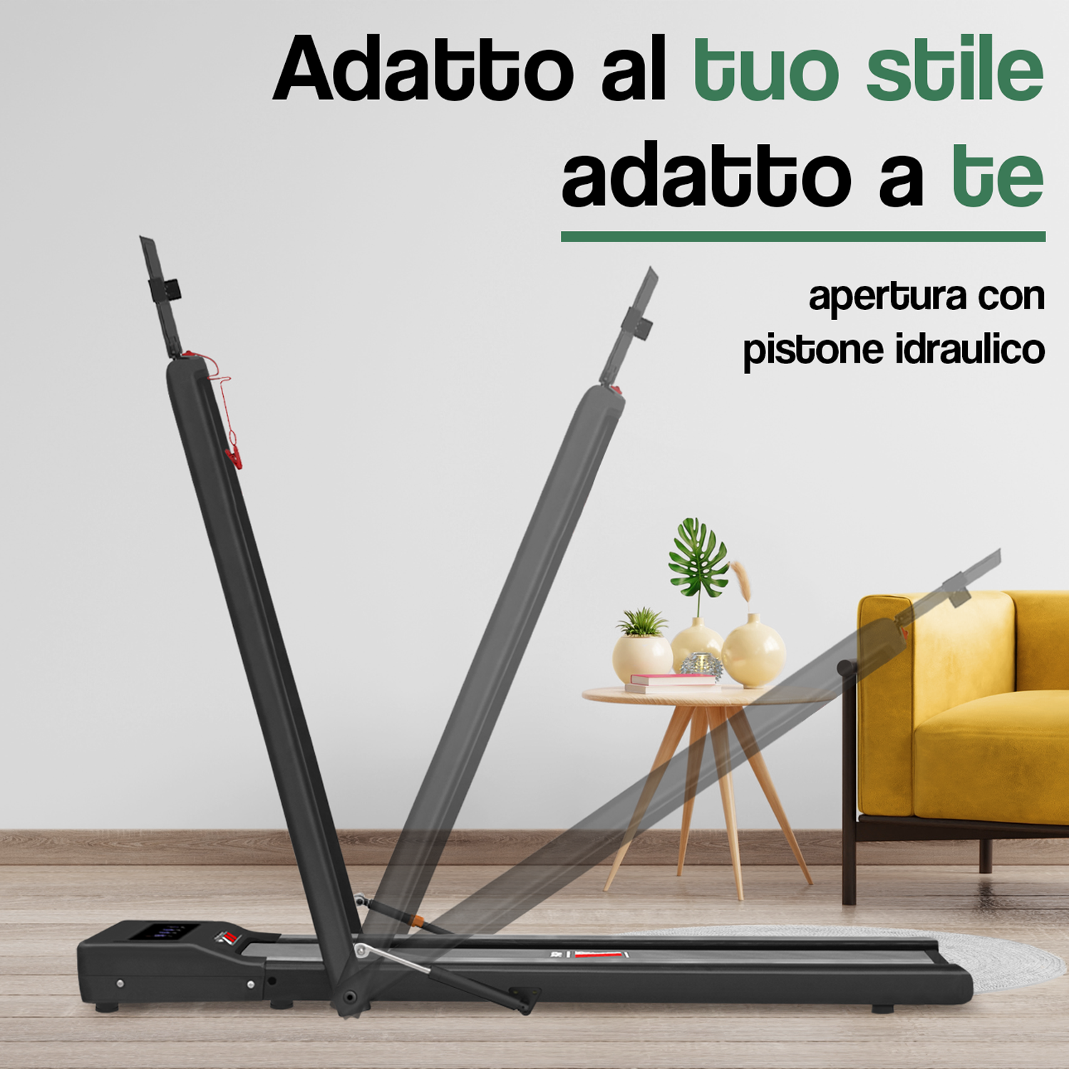 Tapis Roulant Pieghevole BLACK LORD 2 In 1 | Passeggio E Jogging Con Telecomando E App, Per Casa E Ufficio, Bianco, 120 Kg - 4