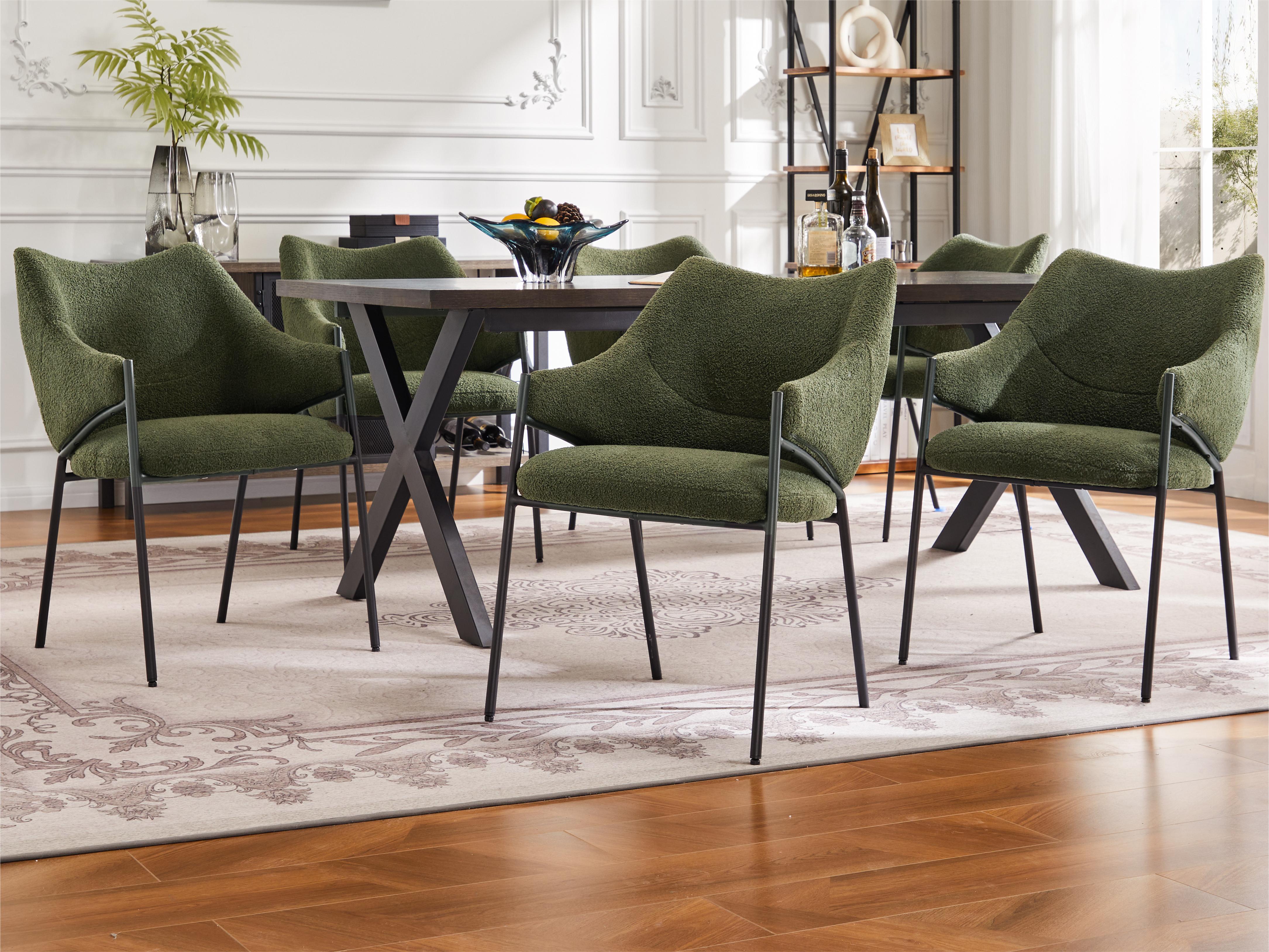 Set Di 6 Sedie Da Pranzo Di Lusso In Velluto Per Soggiorno Con Gambe In Metallo Grigio 85151539