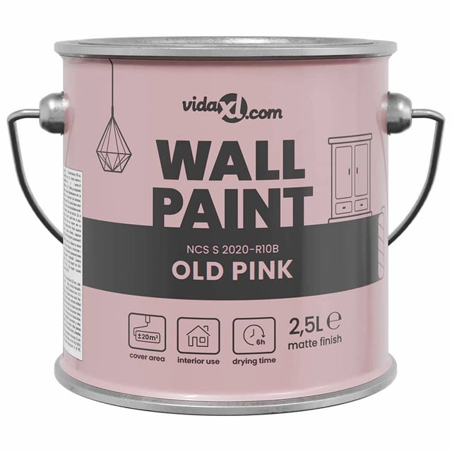 Vernice murale interna premium Rosa 16,5x16,5x16 cm Asciugatura Rapida, Lavabile e Ecologica