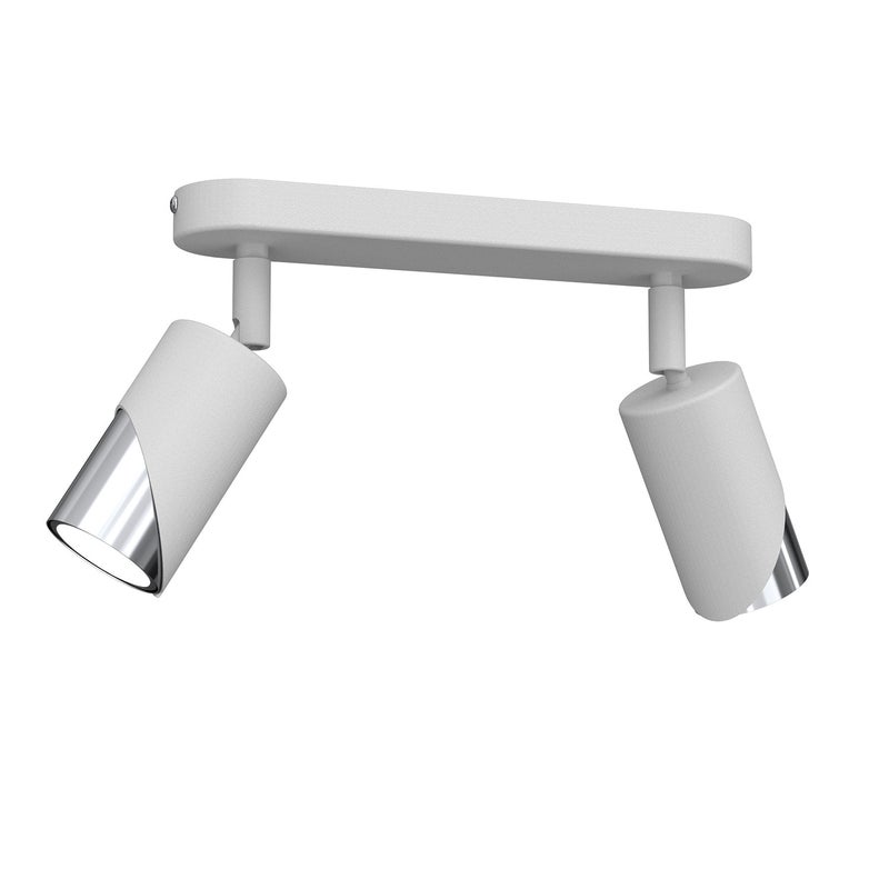 Reflektor sufitowy spot natynkowy Shift listwa biały mat-chromowany 2xGU10x15W wym: 17 x 24 x 5,5 cm metal Luminex