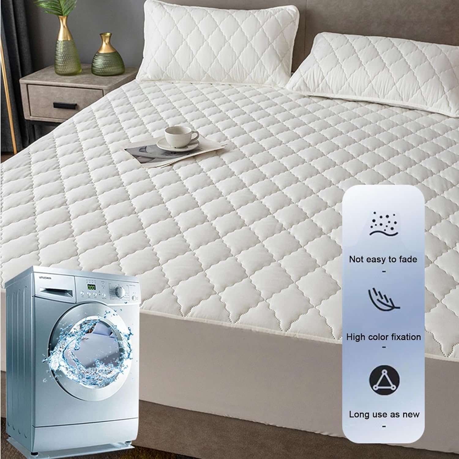 Alèse de Lit Imperméable 200x200 cm - Housse de Matelas Douce et Respirante - Protection Bébé (Table à Langer) et Adulte - Lavable - 6