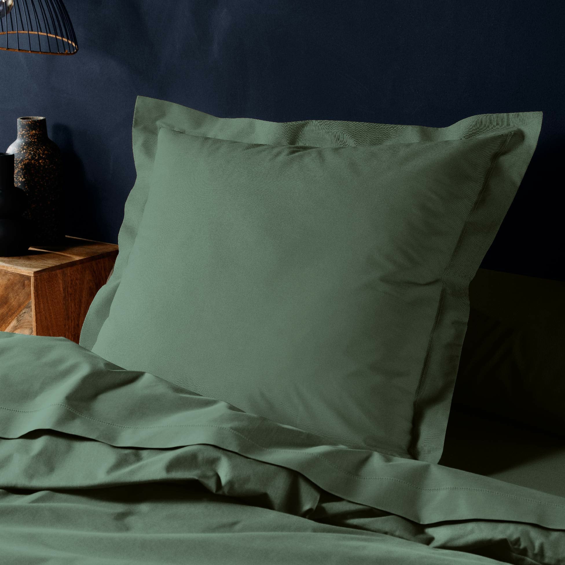 Parure de draps 4 Pièces en coton 57 fils 160 x 200 cm Cèdre – Drap-Housse, Drap Plat et 2 Taies d’Oreiller - 4