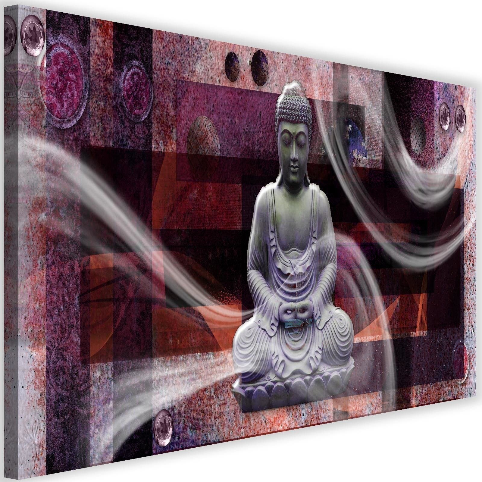 Obraz na płótnie, Nowoczesny Budda Abstrakcja fioletowy 120x80