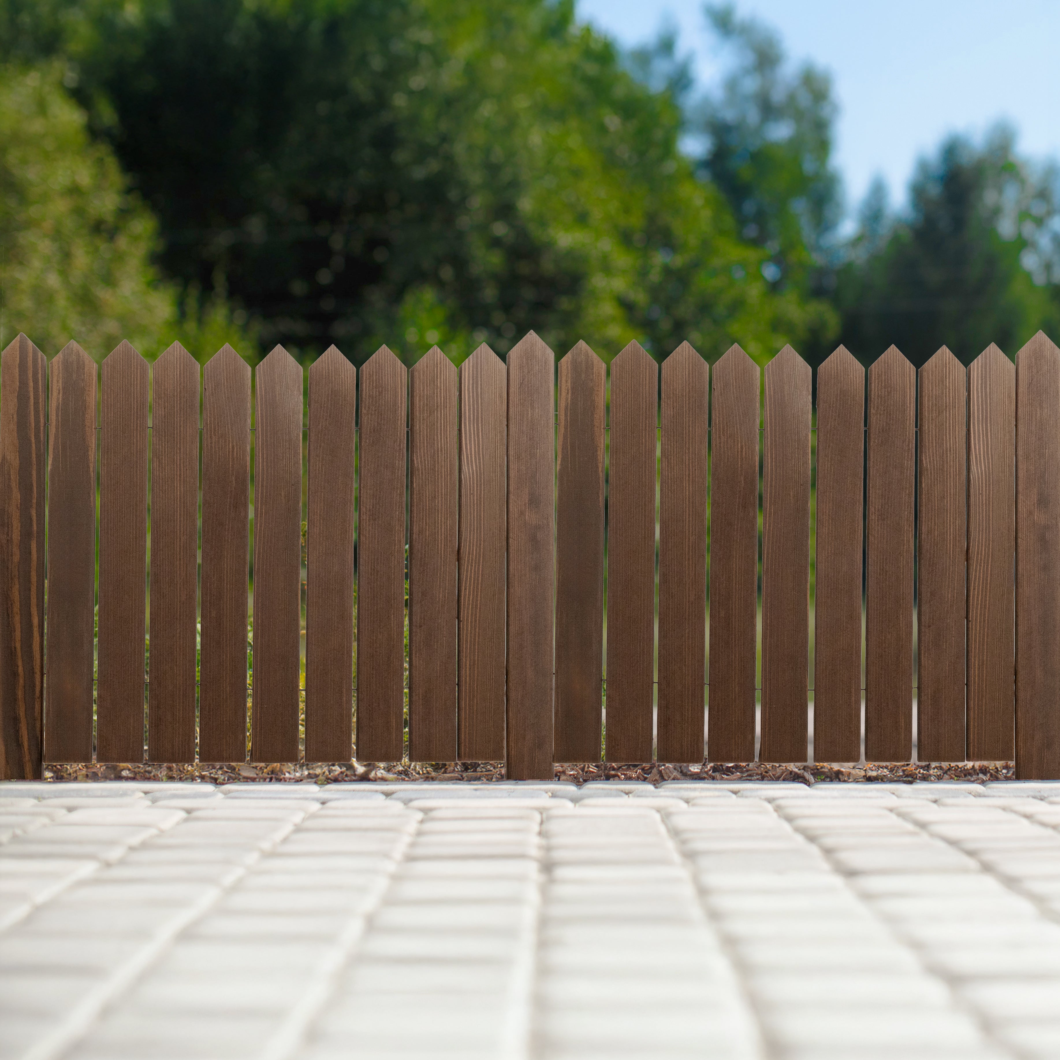 Rollborder lattes en bois | 40 cm de haut et 200 cm de long | Clôture en bois | Clôture parfaite comme bordure de jardin en osier | Marron foncé - 10