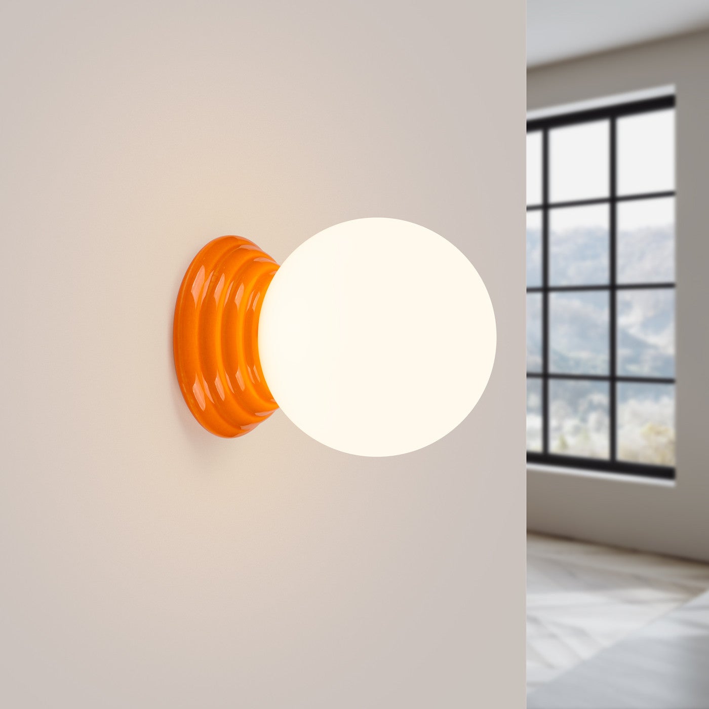 Kinkiet ścienny ceramiczny szkliwiony ZORI pomarańczowy 1xG9x15W ceramika / gips wym:12x12x16cm IP44 Sollux Lighting - 4