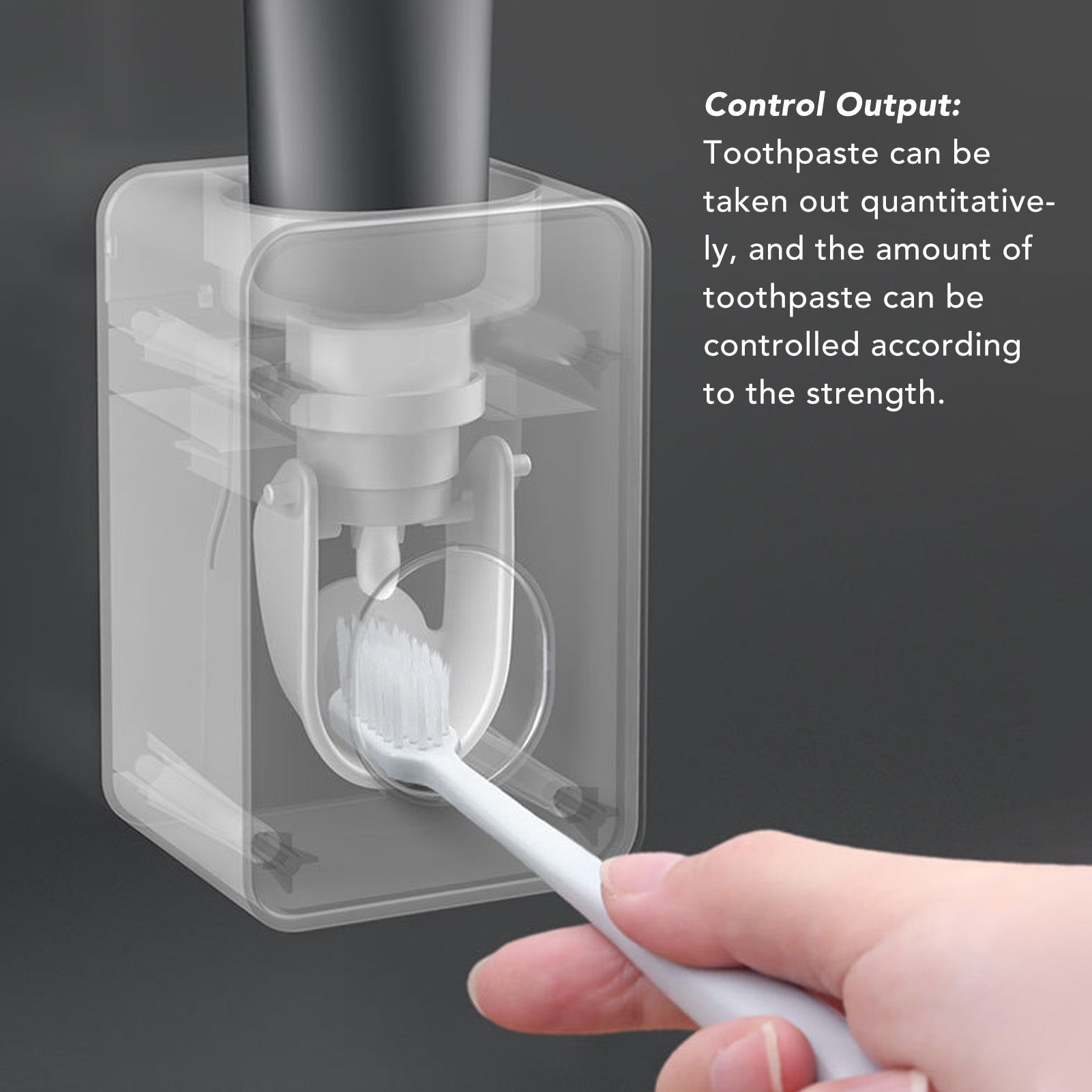 Distributeur de dentifrice mural automatique, mains libres, facile d'utilisation, pour salle de bain, hôtel, gris - 4