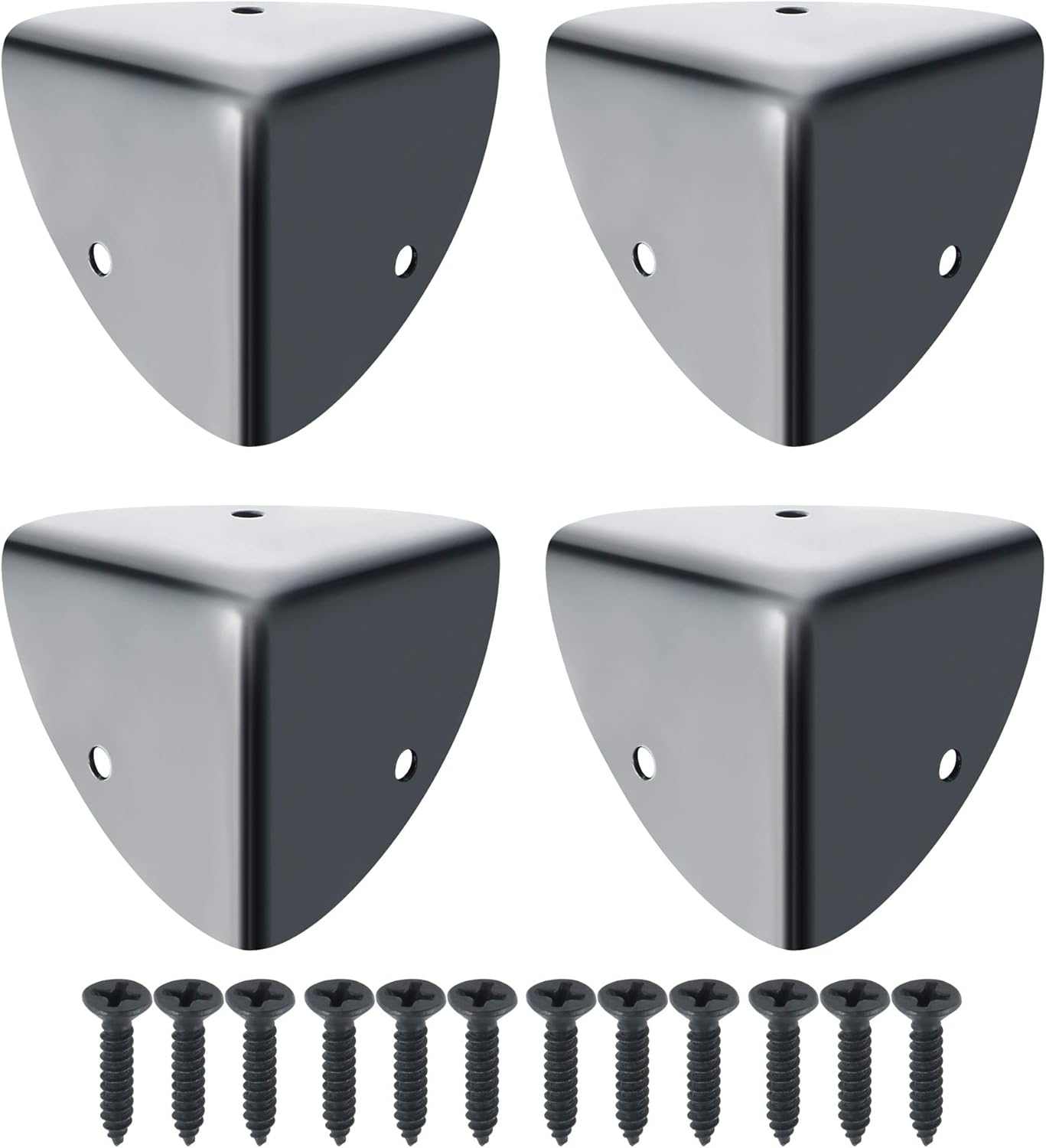 Protection Coin de Table Protection d'angle en Métal Antirouille Antichoc de Sécurité pour Tables et Meubles Pointus, 4Pcs, Noir Mat - 6