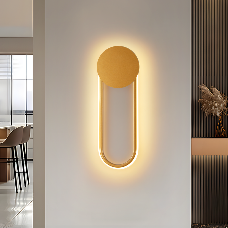 NETTLIFE Kinkiet wewnętrzny LED - 12 W, 41 cm, lampa schodowa, złota, lampa do przedpokoju, nowoczesny design, 3000 K, ciepła biel - 8