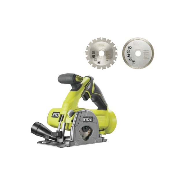 Confezione RYOBI - Sega multi materiale R18MMS-0 - 18V OnePlus 85mm - 2 lame - Senza batteria o caricatore - Kit 2 lame