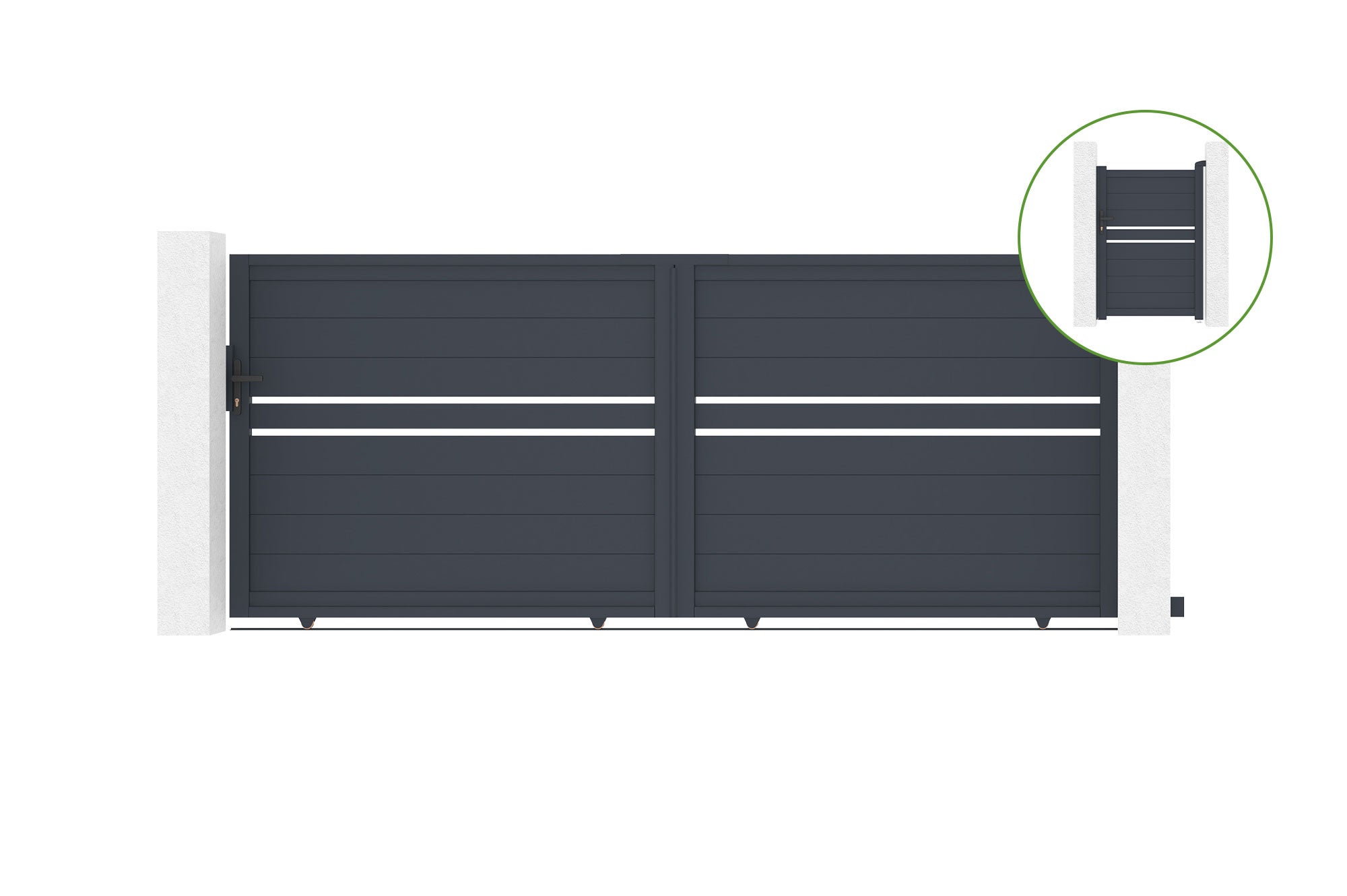 Brama przesuwna 3,5m CIMONE H.160cm aluminium + brama CIMONE H160 SZARY