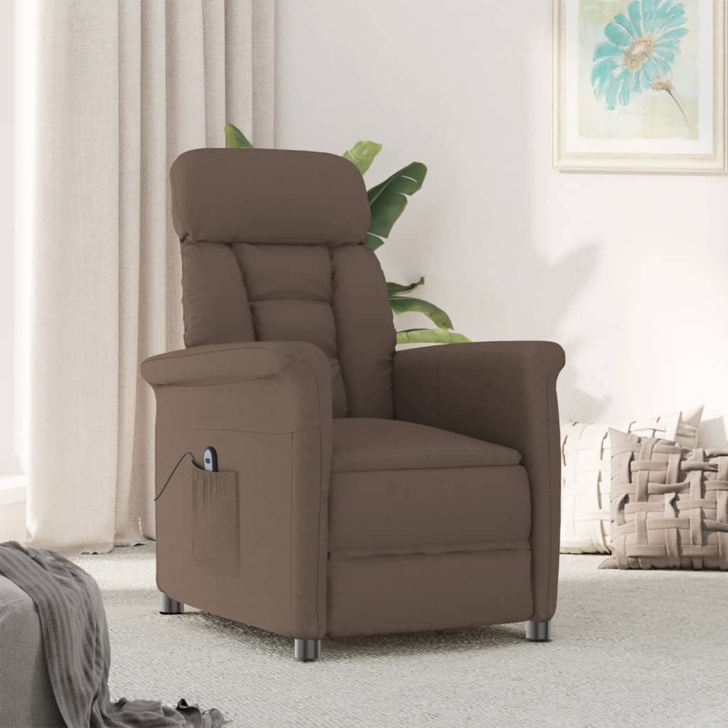 Maison exclusive - sillón reclinable eléctrico piel de ante sintética marrón