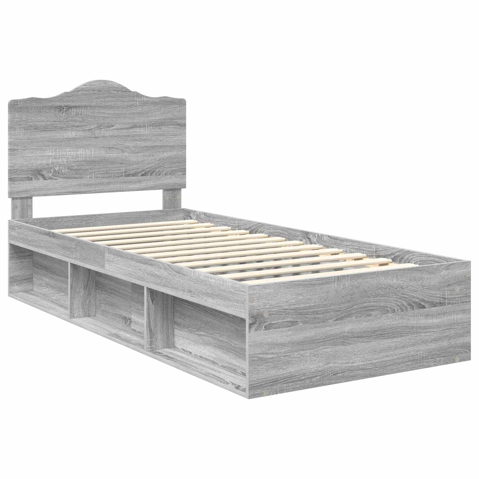 Cadre de lit Gris 100 x 200 cm Pin massif - 4
