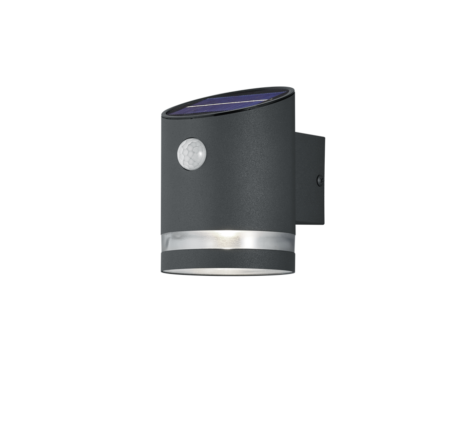 Kinkiet solarny LED SALTA 3W 3000K 165lm metal antracyt wym:13x9x9cm IP44 RL