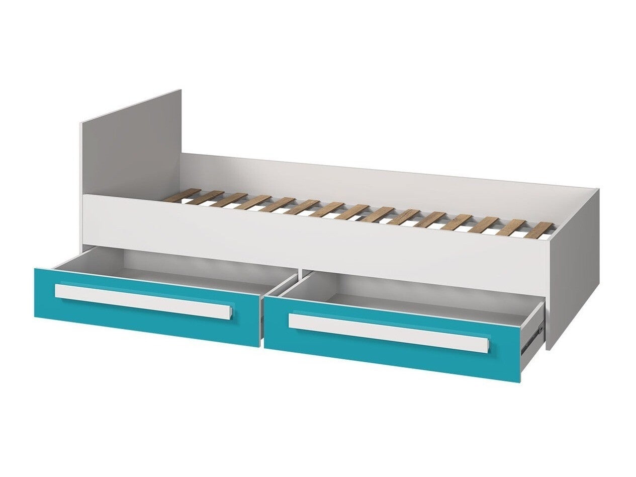 Lit Merevari 102, Unique, Blanc, 90x200, Stratifié, Disponible, 94x203x71cm - 2