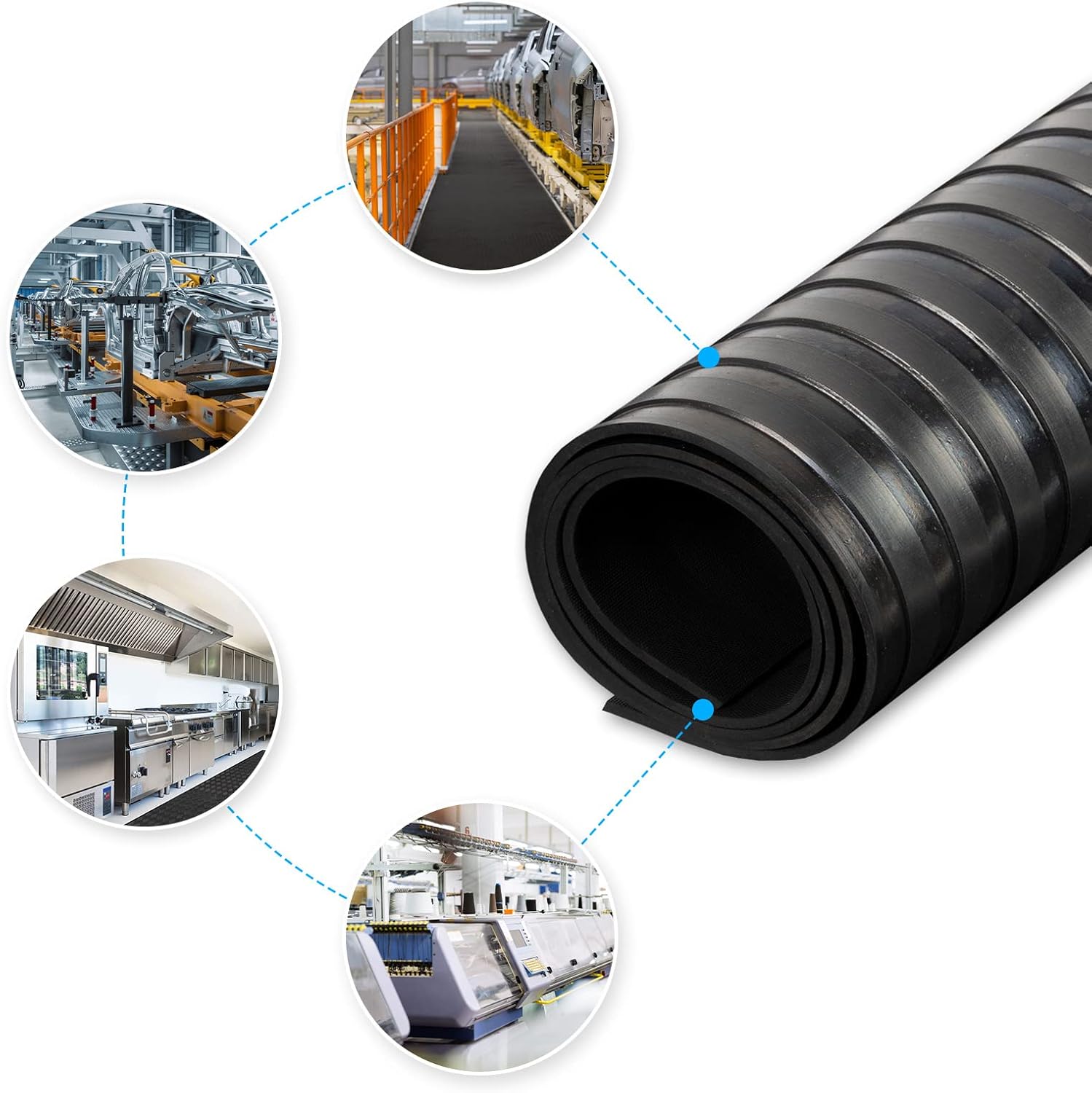 Revêtement de Sol résistant de -30°C à +69°C, Ep = 3 mm, Modèle Fines nervures, 100 x 300 cm - 5