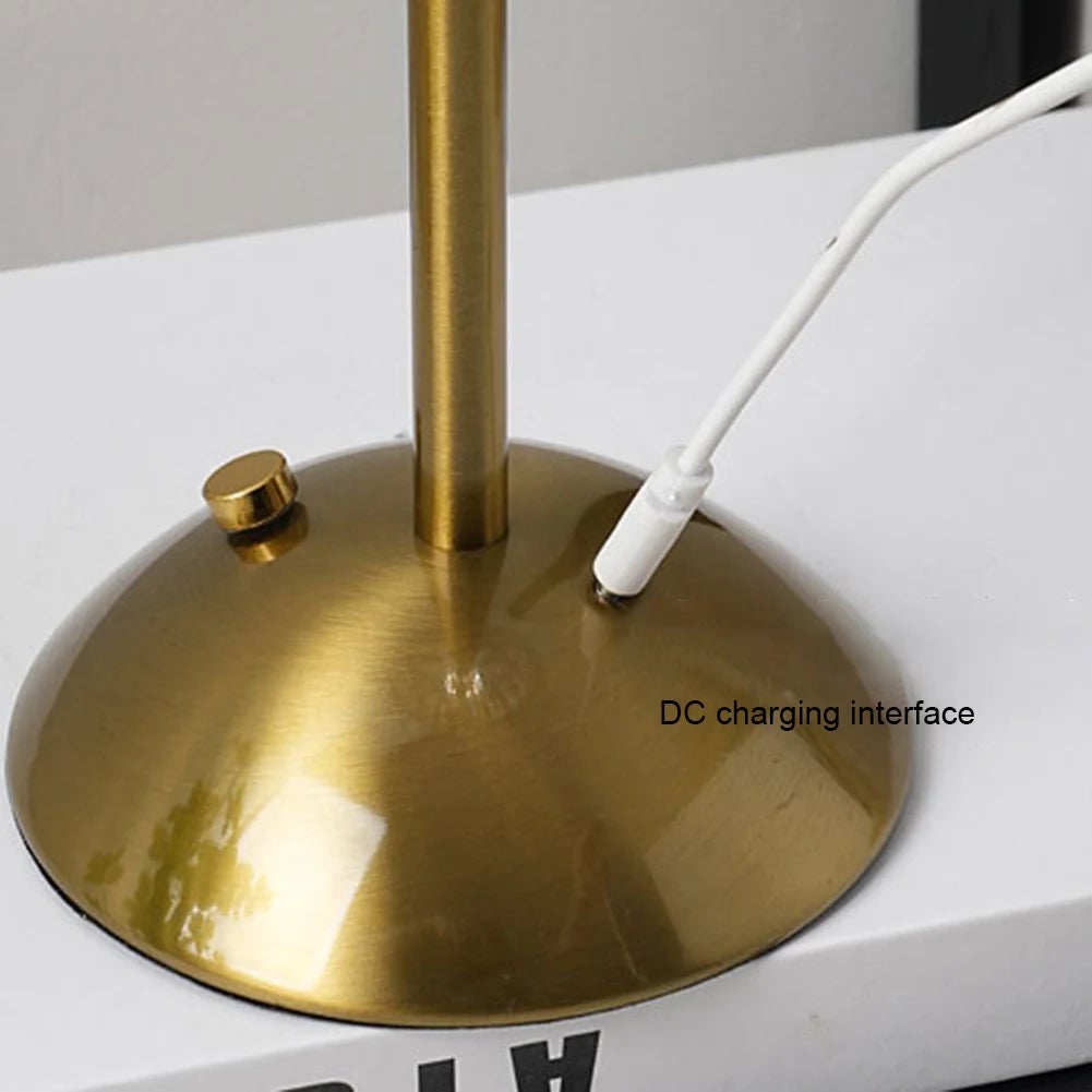 Lampe de chevet décorative avec abat-jour plissé et base en métal rechargeable, 3 couleurs, lampe de bureau à intensité variable - 3