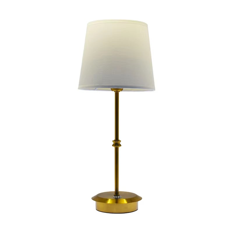 Bezprzewodowa przenośna lampka stołowa nocna abażur z tkaniny luksusowa dekoracyjna lampka nastrojowa w stylu retro model ładowania ciepłym światłem