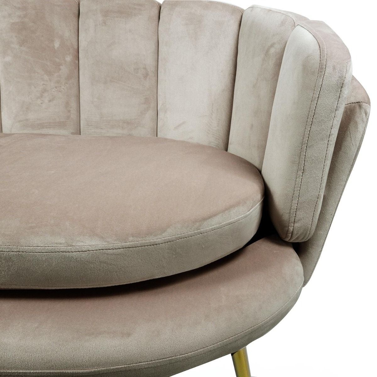 Canapé 3 Places en Velours « Dabren » 185cm Taupe