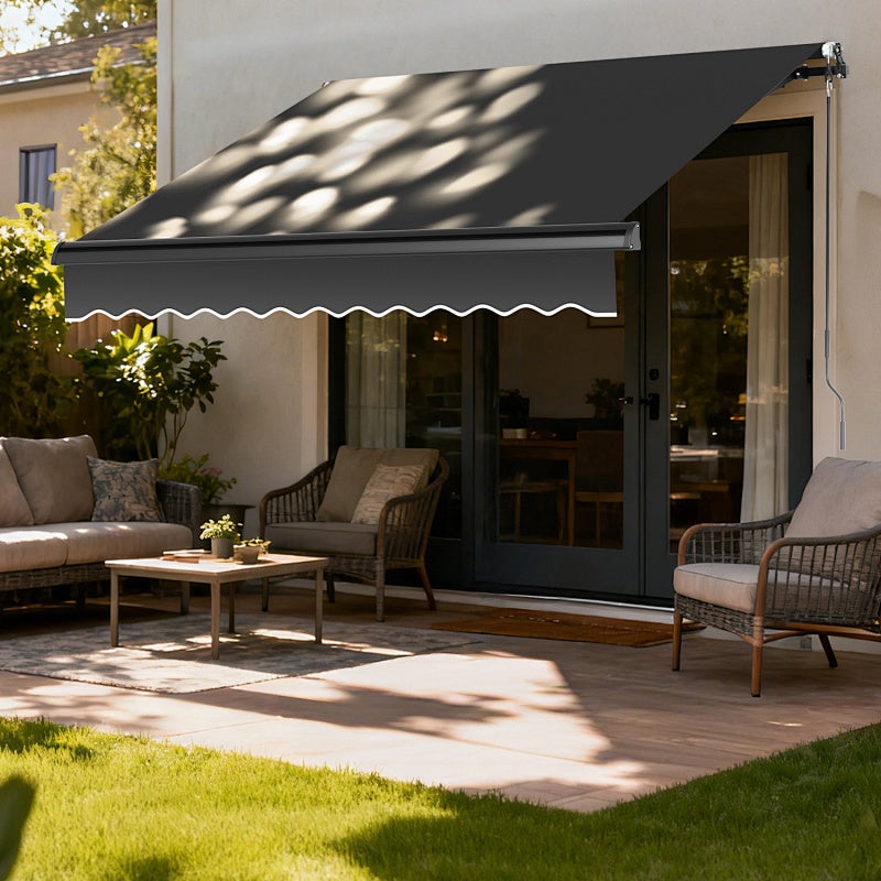 Store Banne mural articulé Store Électrique Rétractable Protection UV50+ 2,5x2 m Aluminium Cadre Anthracite Utilisation Extérieure - 9