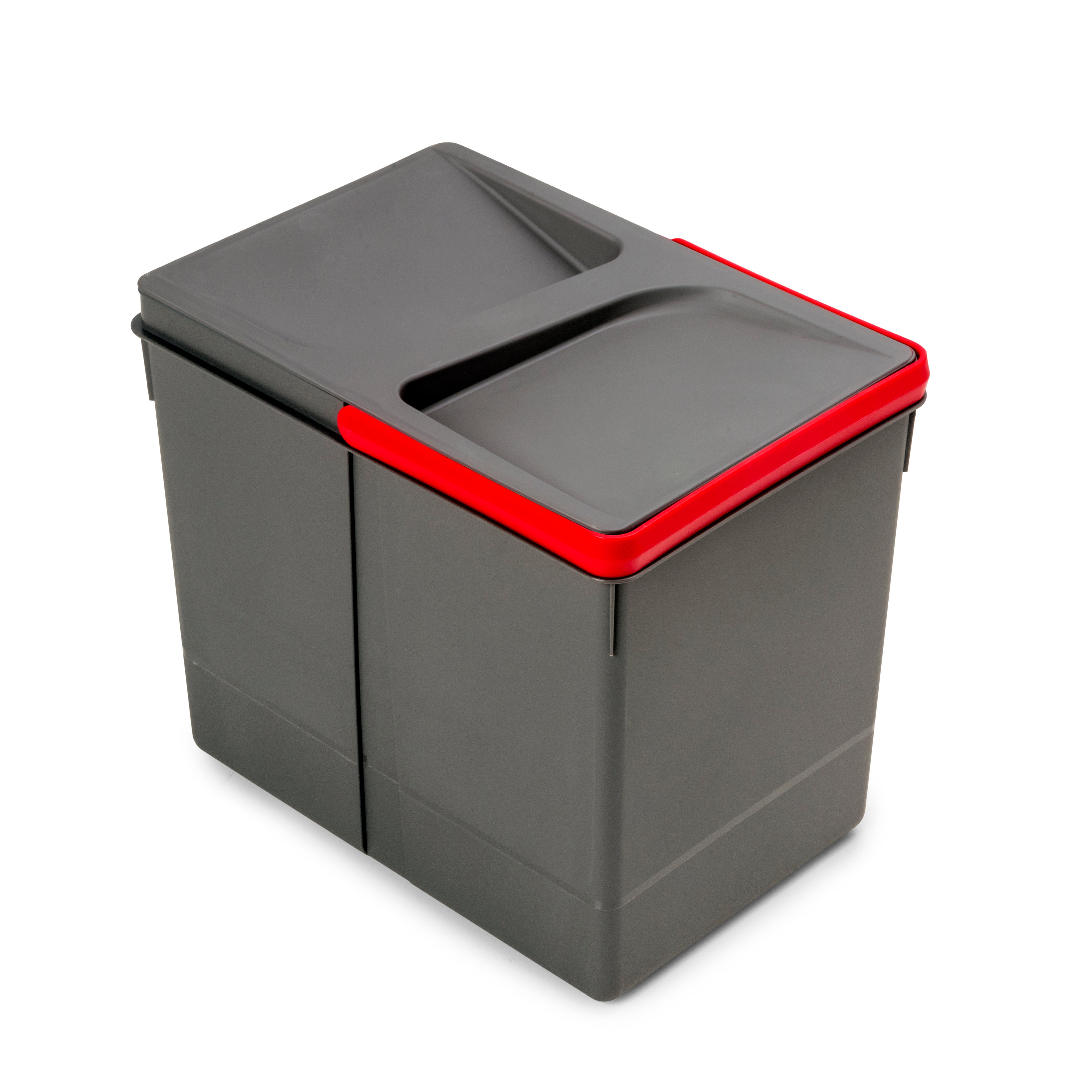 Emuca Pojemnik do recyklingu do szuflady kuchennej Recycle, wysokość 266 mm, 1x15 litrów, Plastik, Szary antracytowy