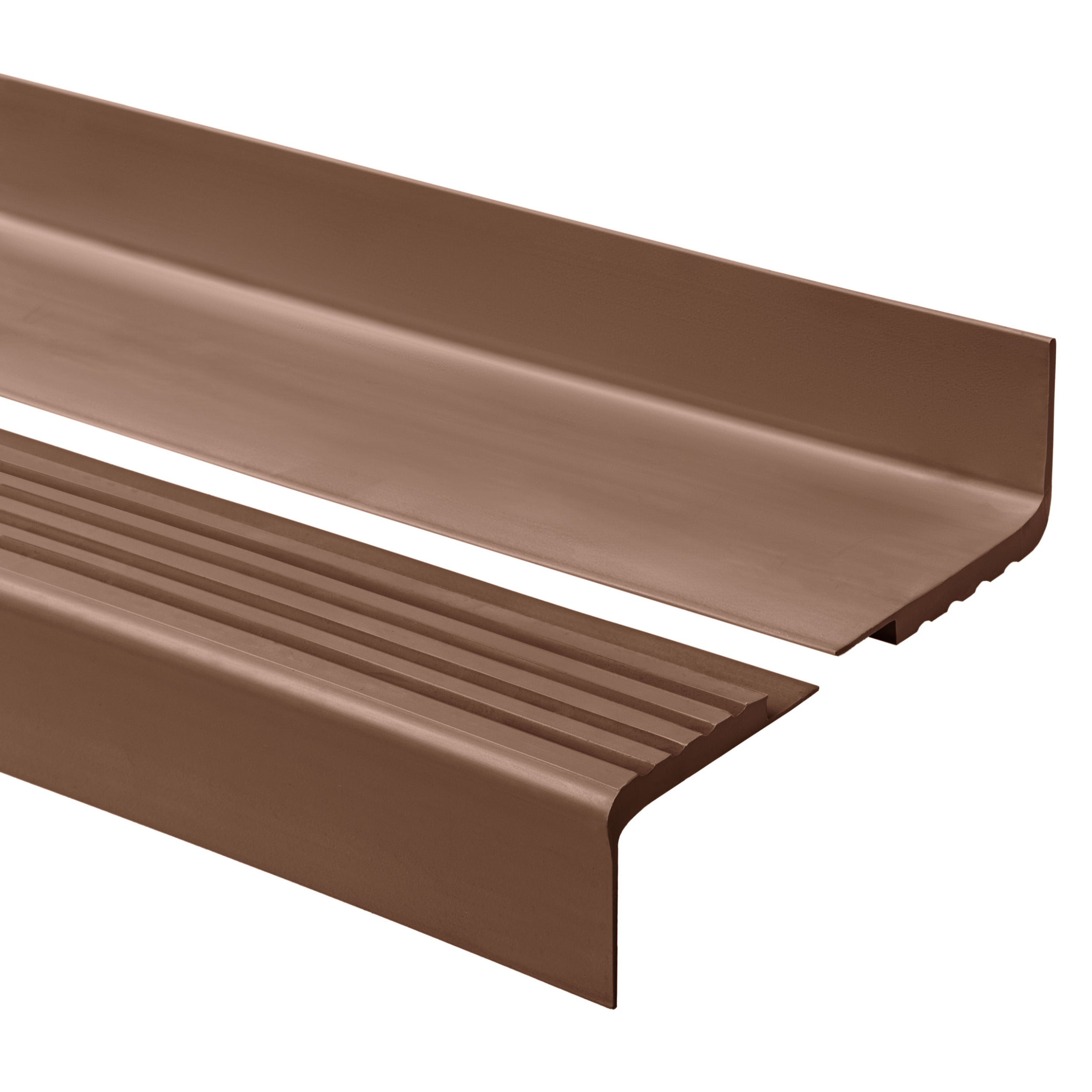 Profil schodowy 42x40 mm PVC na krawędzie stopni antypoślizgowy - 150 cm, brązowy