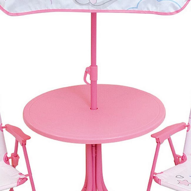 FUN HOUSE FRUITY'S - Salotto da Giardino per Bambini, con Tavolo H.46 x 46 cm, Due sedie H.53 x L.38,5 x P.37,5 cm e ombrellone H.125 x 100 cm, Multicolore FUN HOUSE FRUITY'S - Salotto da Giardino per Bambini, con Tavolo H.46 x 46 cm, Due sedie H.53 x L.38,5 x P.37,5 cm e ombrellone H.125 x 100 cm, Multicolore
