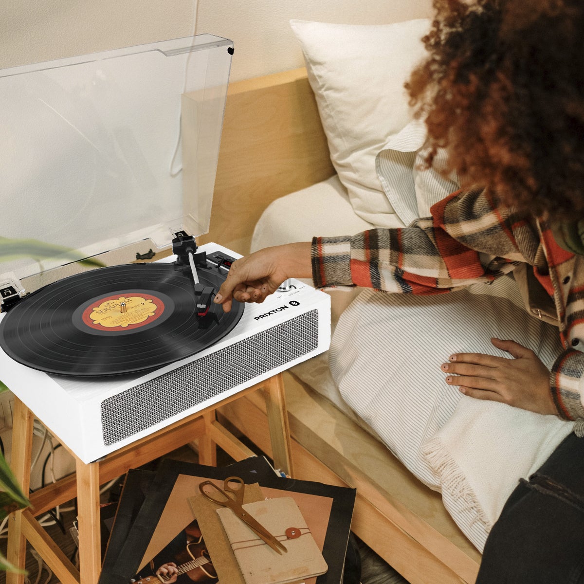 Giradischi Bluetooth Studio Deluxe PRIXTON Lettore e Convertitore di Vinile - Bianco - 4