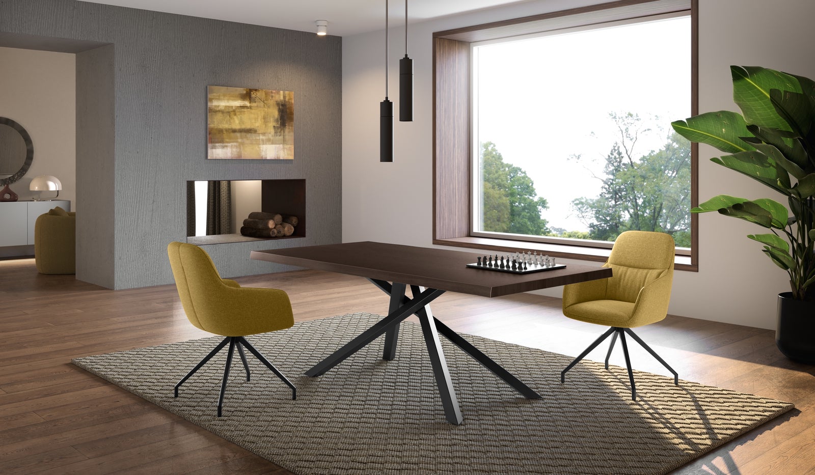 Spike - Stół stały (wys. 160 x 76 cm) w kolorze czarnego jesionu