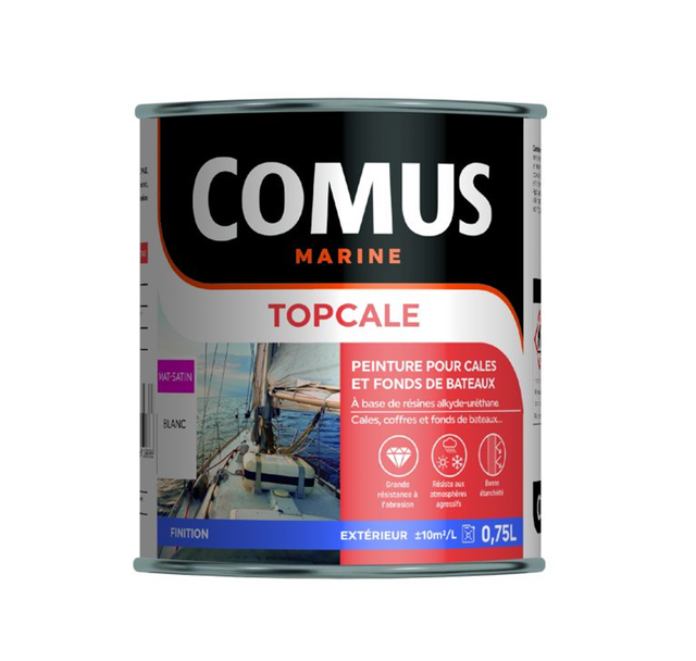 TOPCALE BLANC 750 ML - Peinture pour cales et fonds de bateaux à base de résines alkyde-uréthanne