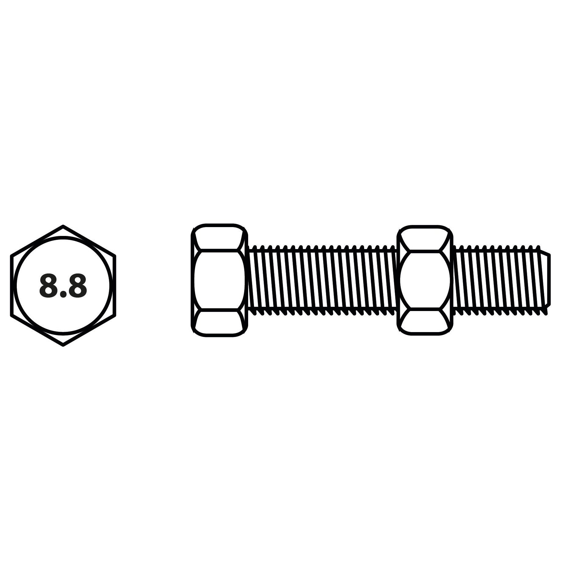 Boulon tete hexagonale Viswood acier zingue 10 60 mm lot de 3 - 2