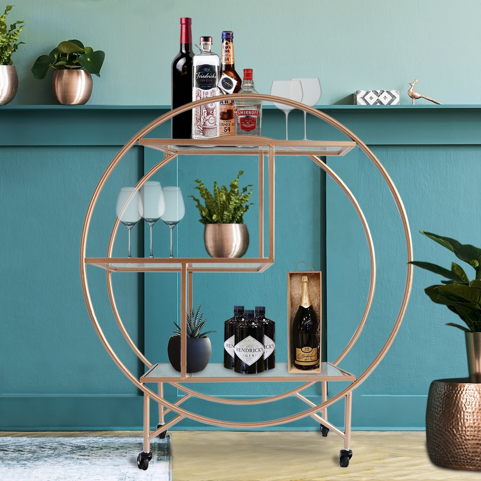 Carrito De Metal Con Ruedas Para Bebidas O Almacenamiento | Estante Decorativo De 2 O 3 Niveles | Ideal Para Cocina, Salón O Bar