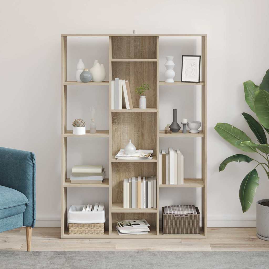 Séparateur de pièce/Bibliothèque Chêne 100x24x140 cm - 3