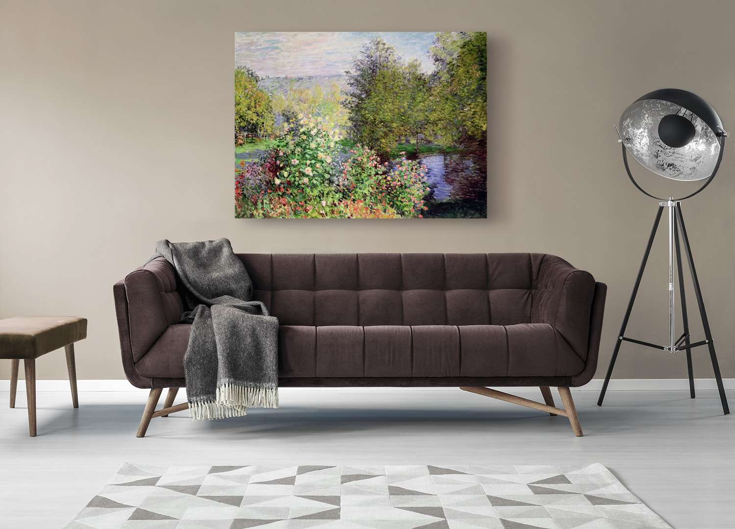 Peinture, impression sur toile - Claude Monet, Un coin du jardin de Montgeron - 100x70 cm - 3