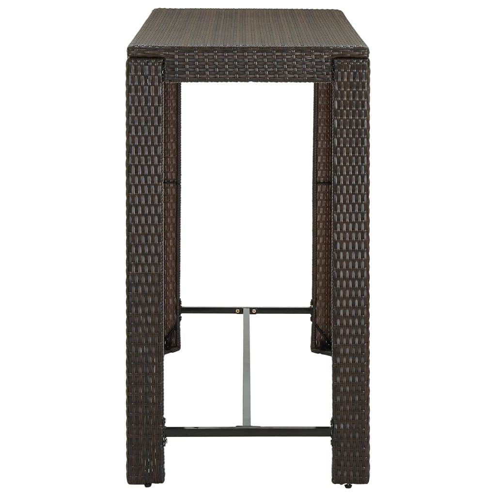 Maison Exclusive - Tavolo Bar da Giardino Marrone 140,5x60,5x110,5 cm Polyrattan - 3
