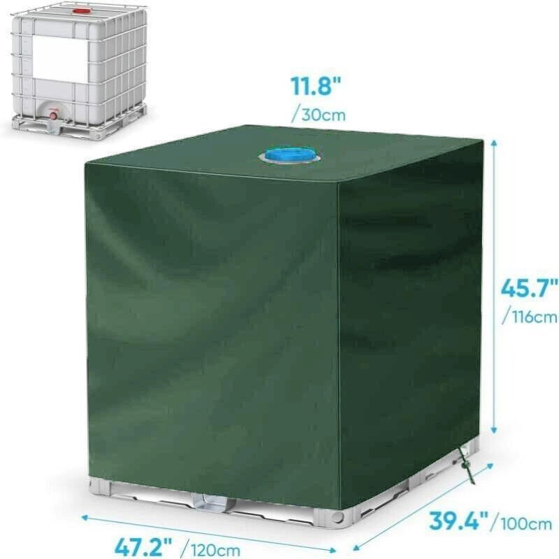 Plandeka na zbiornik IBC 1000L, pokrywa zbiornika na wodę, plandeka ochronna anty-UV i przeciwpyłowa, plandeka na pokrywę zbiornika na wodę (116 x 100